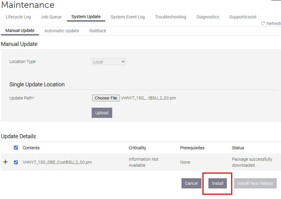 iDRAC local update to rebrand V670F to R750