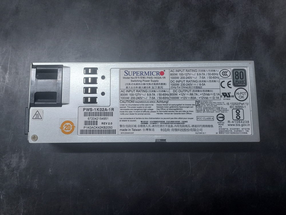 Supermicro PWS-1K02A-1R Power Supply