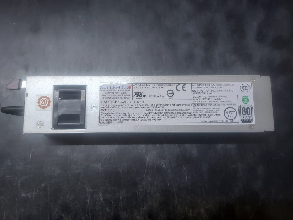 400 Watt Supermicro power supply