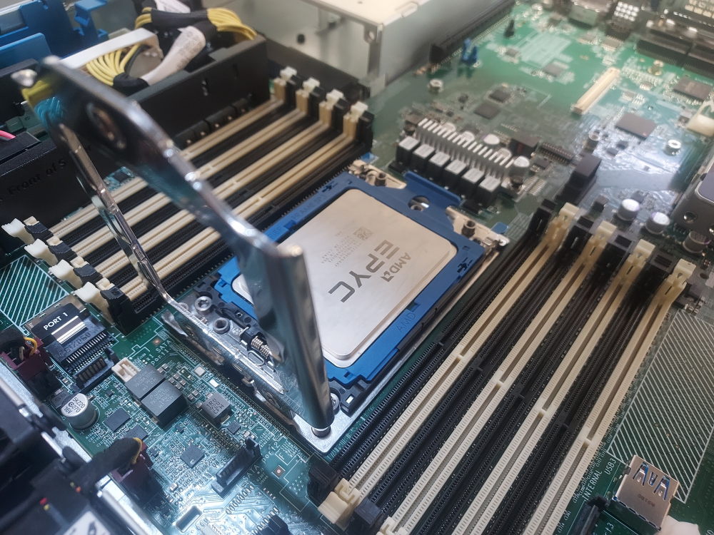 The rail frame aligns the CPU with the socket