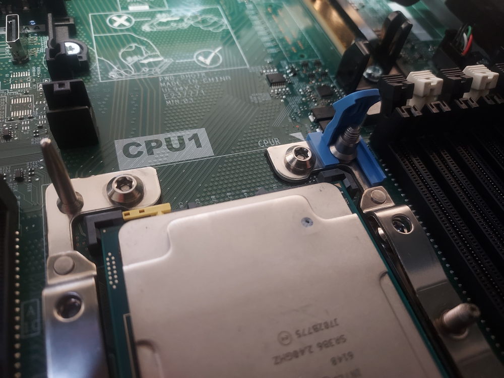 Aligning the CPU arrow with the motherboard arrow